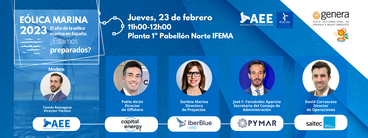 GENERA 2023 – Banner GENERA 2023 Sesiones tecnicas Eolica marina
